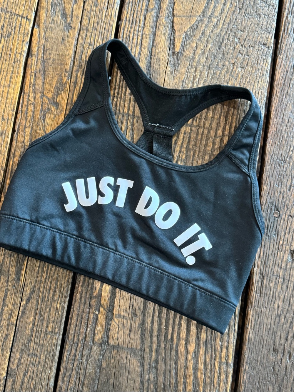 Nike 'Just Do It.' Dri-Fit Black Racerback Sports Bra Womens Small